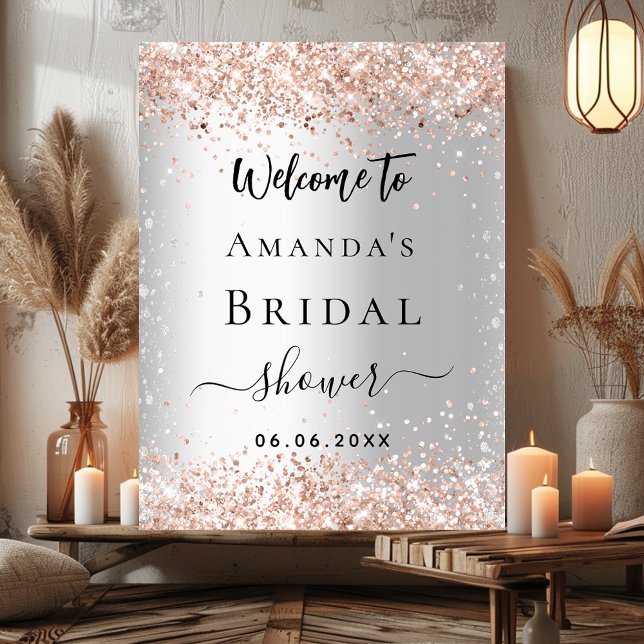 Bridal Shower silver rose gold welcome Poster (Creator Uploaded)