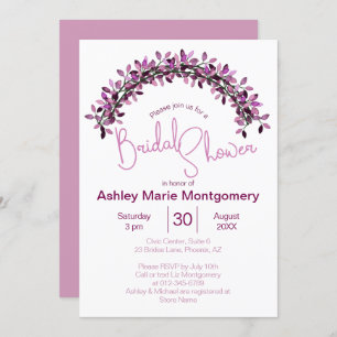 Bridal Shower Simple Chic Leafy Wreath Arch Invitation