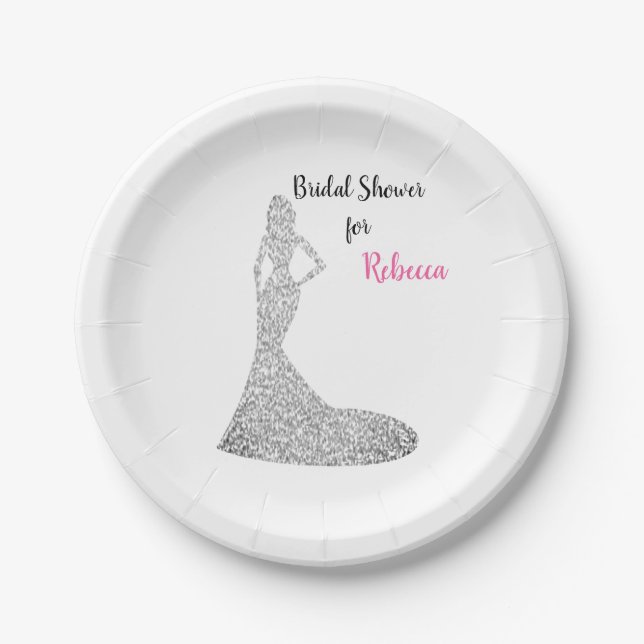 Bridal Shower Sparkle & Shine Paper Plate (Front)