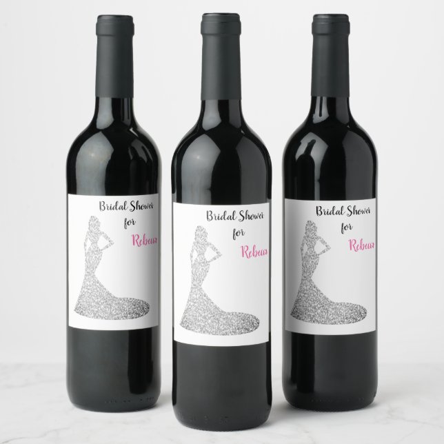 Bridal Shower Sparkle & Shine Wine Label (Bottles)