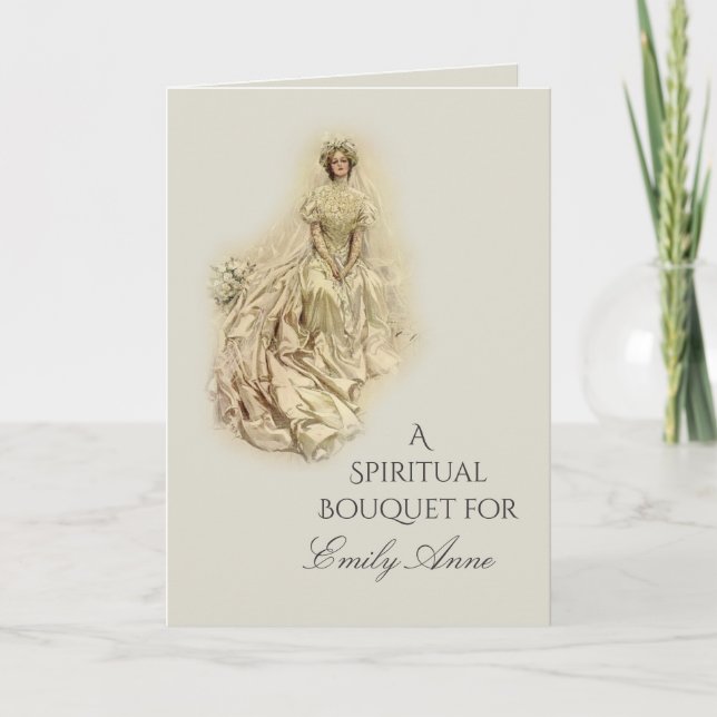 Bridal Shower Spiritual Bouquet Prayers Thank You Card (Front)