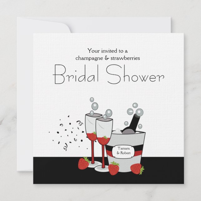 Bridal Shower Square Champagne Invitation (Front)