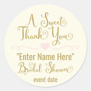 BRIDAL SHOWER STICKER   a sweet thank you