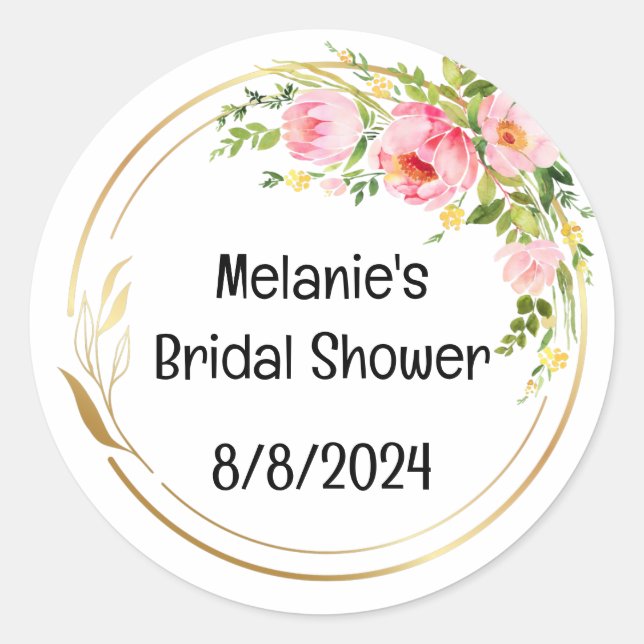 Bridal Shower Sticker Editable Text (Front)