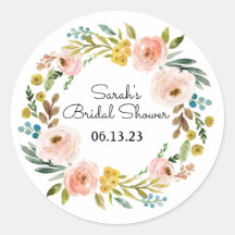 Bridal Shower Stickers Favours Floral Autumn