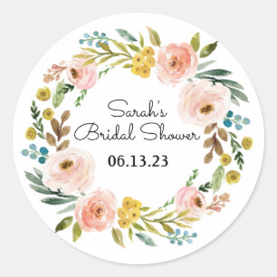 Bridal Shower Stickers Favours Floral Autumn