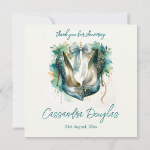 Bridal Shower Stiletto Shoes Thank you  Card