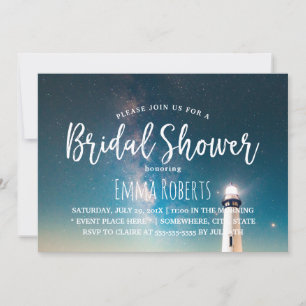 Bridal Shower Summer Night Lighthouse Invitation