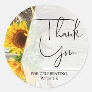 Bridal shower, Sunflower, PARTY FAVOR Classic Round Sticker