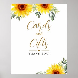 Bridal Shower Sunflowers Сards and Gifts Poster