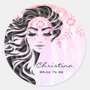 Bridal Shower Sweet 16th Makeup Princess Royal Pin Classic Round Sticker