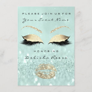 Bridal Shower Sweet 16th Mint Green Glitter Invitation