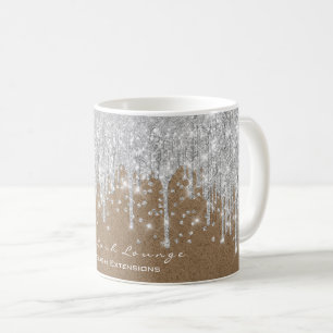 Bridal Shower Sweet 16th. Silver Drips Kraft Coffee Mug