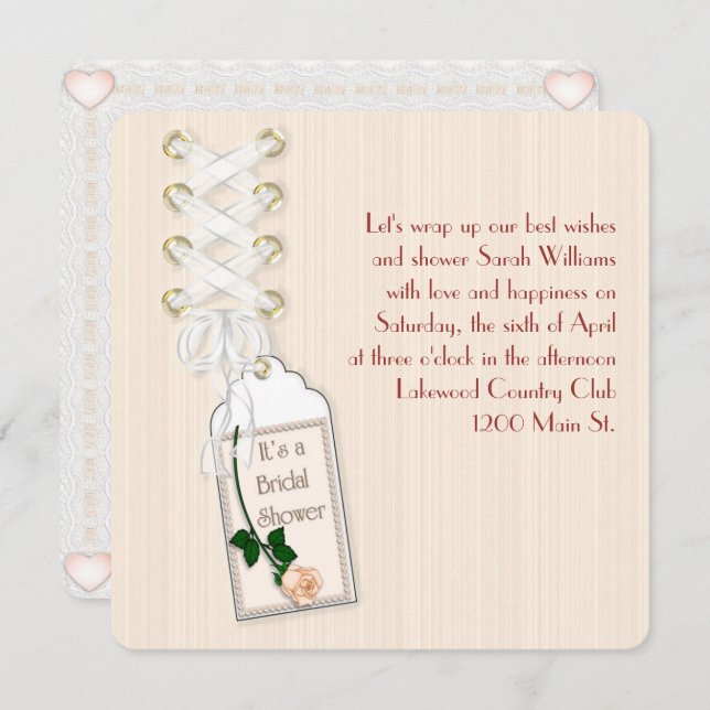 Bridal Shower tag Invitation (Front/Back)