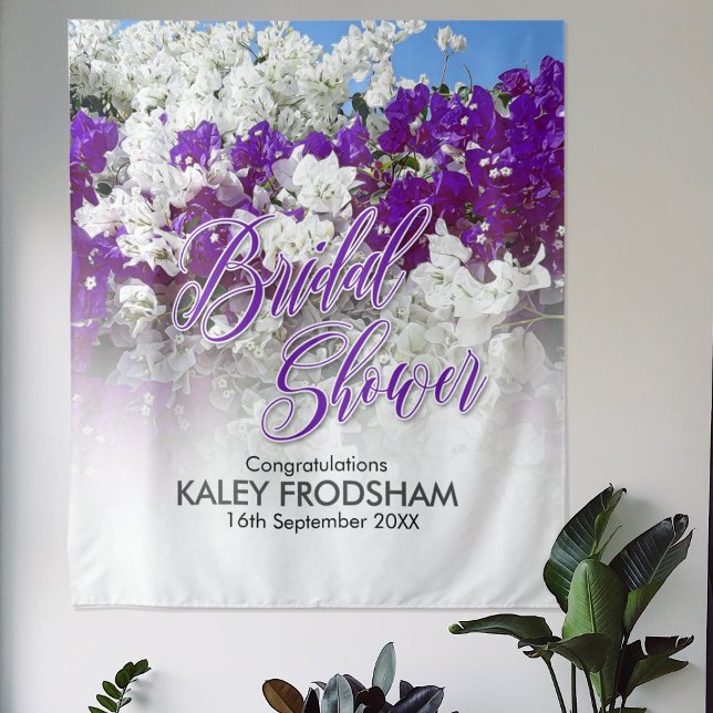 Bridal Shower Tapestry in White & Purple (Creator Uploaded)