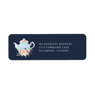 Bridal Shower Tea Elegant Blush Floral Gold Return