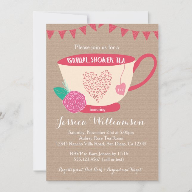 Bridal Shower Tea Invitation (Front)