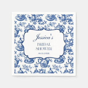 Bridal Shower Tea Party Blue White Chinoiserie Napkin