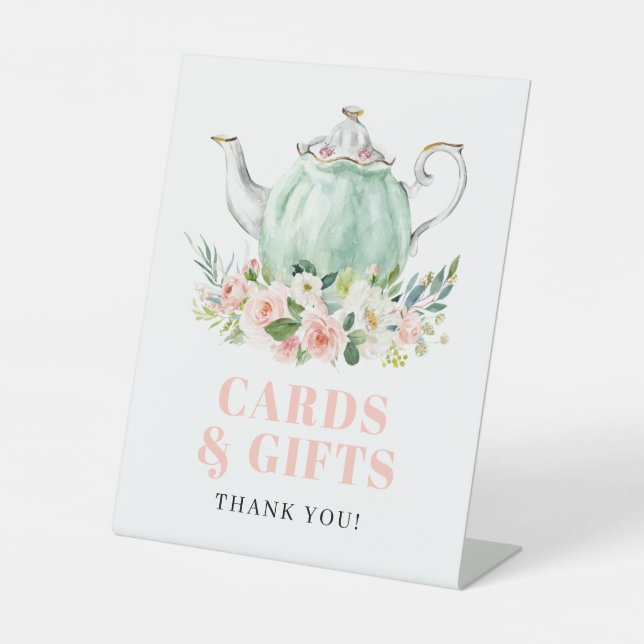 Bridal Shower Tea Party Cards & Gifts Sign (Front)