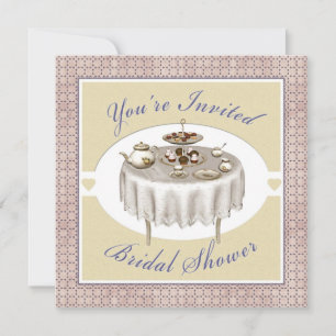 Bridal Shower Tea Party Desserts Square Invitation