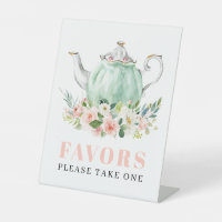 Bridal Shower Tea Party Favour Pedestal Sign