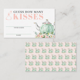 Bridal Shower Tea Party How Many Kisses Card
