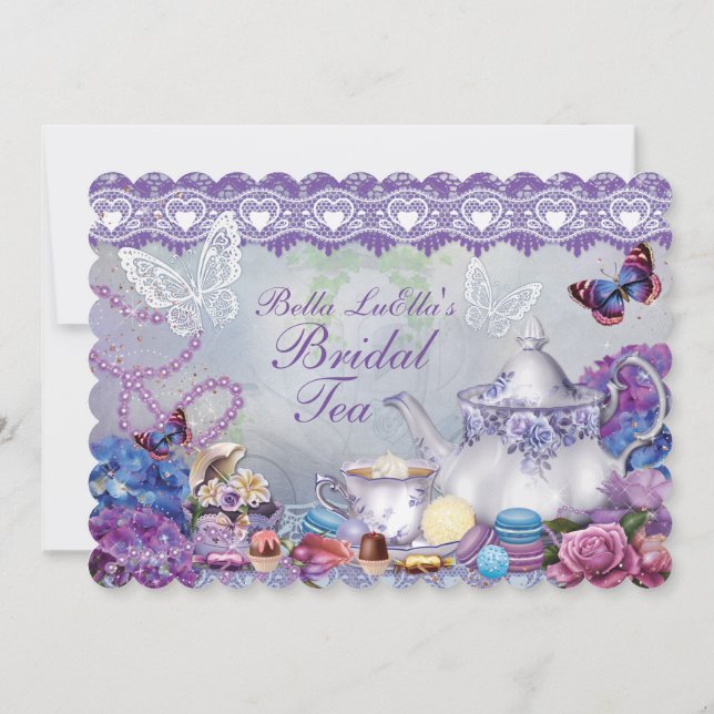 Bridal Shower Tea Party Invitation (Back)
