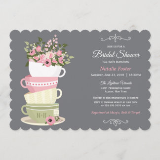 Bridal Shower Tea Party Invitation Card