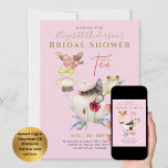 Bridal Shower Tea Party Invitations Cute Fun<br><div class="desc">This pretty watercolor woodland animals afternoon tea party themed Bridal Shower invitation has text template fields both sides so you can add all your event details. Can also be useed for bridal shower,  bachelorette bridesmaids lunch,  brunch.</div>