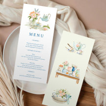 Bridal Shower Tea Party Menu 