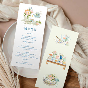 Bridal Shower Tea Party Menu Invitation