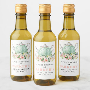 Bridal Shower Tea Party Mini Wine Labels