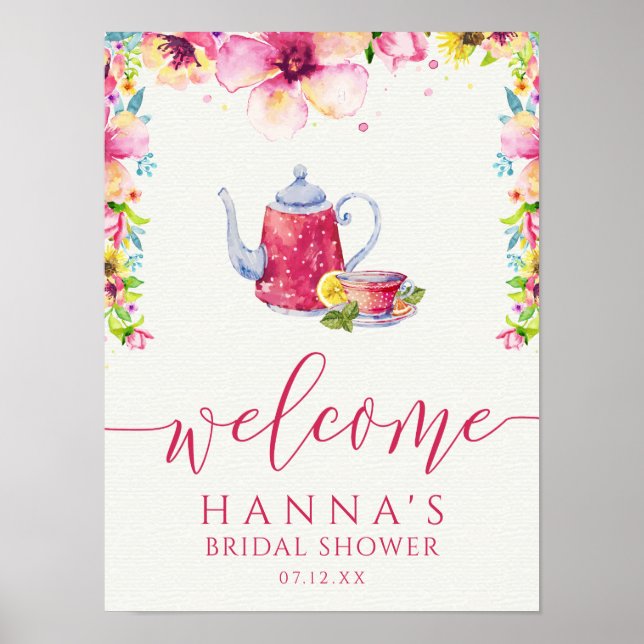 Bridal Shower Tea Party Poster (Front)
