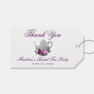Bridal Shower Tea Party Purple Violet Thank You Gift Tags