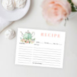 Bridal Shower Tea Party Recipe Postcard<br><div class="desc">Share your favourite recipe with the Bride-to-be!

See the entire Bridal Shower Tea Party collection for more matching items!</div>