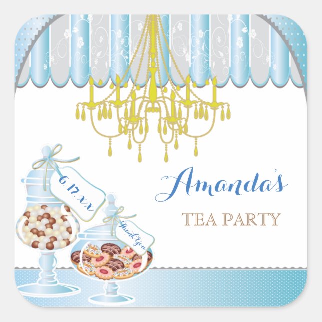 Bridal Shower Tea Party Stickers (Front)