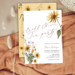 Bridal Shower Tea Party Sunflower Floral Invitation