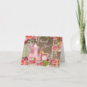 Bridal Shower Tea Party Thank You Card