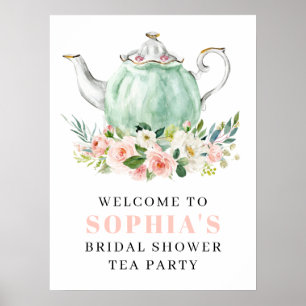 Bridal Shower Tea Party Welcome Poster