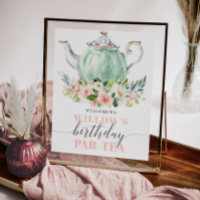 Bridal Shower Tea Party Welcome Poster
