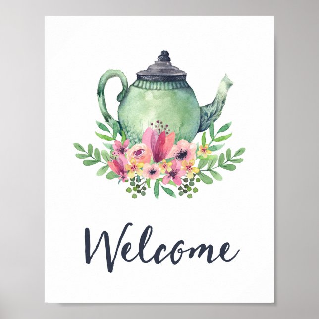 Bridal Shower Tea Party Welcome Sign (Front)