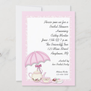 Bridal Shower Tea Pink Invitation
