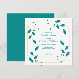 BRIDAL SHOWER Teal & Gold Floral