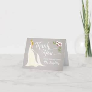Bridal Shower Thank You Card - Blonde