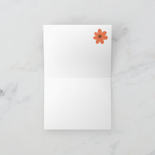 Bridal Shower Thank You Card, Peach Floral Bicycle Card