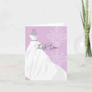 Bridal Shower Thank You Card Purple