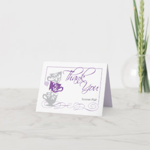 Bridal Shower Thank You Card     Purple