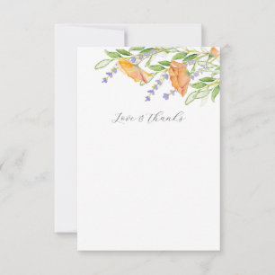 Bridal Shower Thank You Cards Botanical Florals
