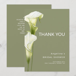 Bridal Shower Thank You Cards "Calla Lilies"