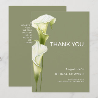 Bridal Shower Thank You Cards "Calla Lilies"